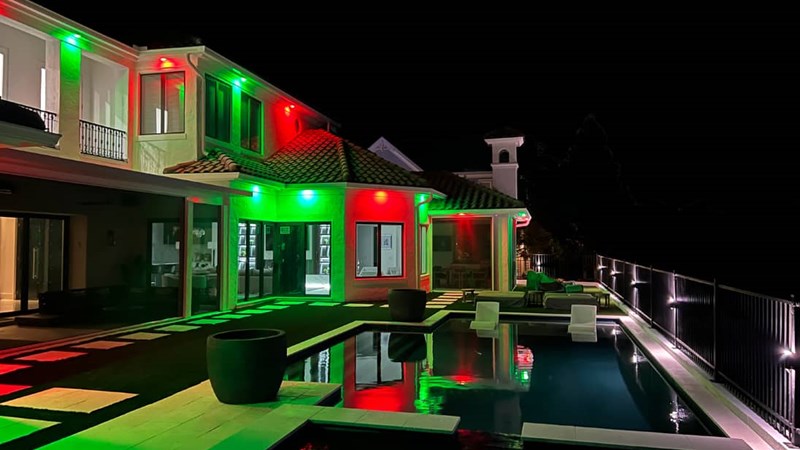Red & Green Home Soffit Lighting Installation - Brighter Nights