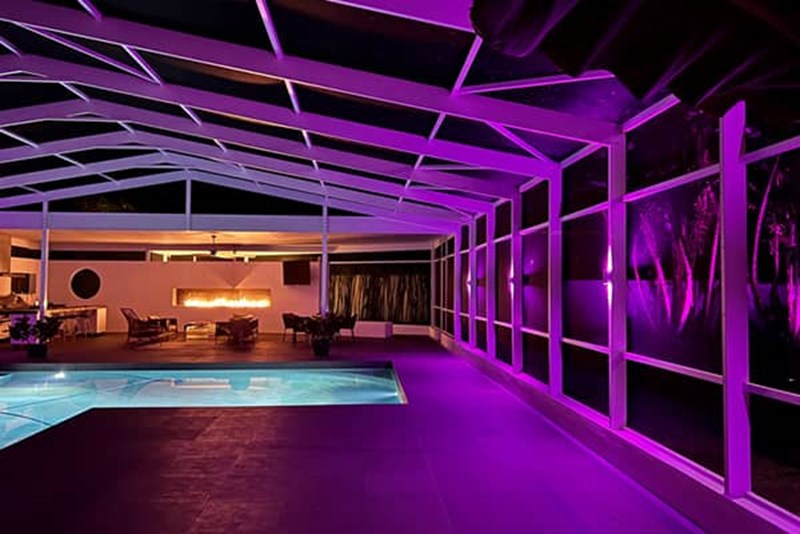 Purple Sconce Pool Cage Lighting