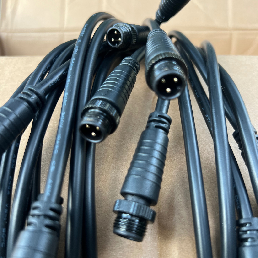 20 PACK OF 5FT EXTENSION CABLE 100ft (BLACK/WHITE) ***POOL ENCLOSURE ONLY**