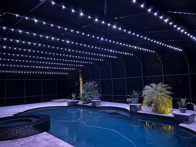 200FT Pool Enclosure Track Lighting System (Complete Kit)