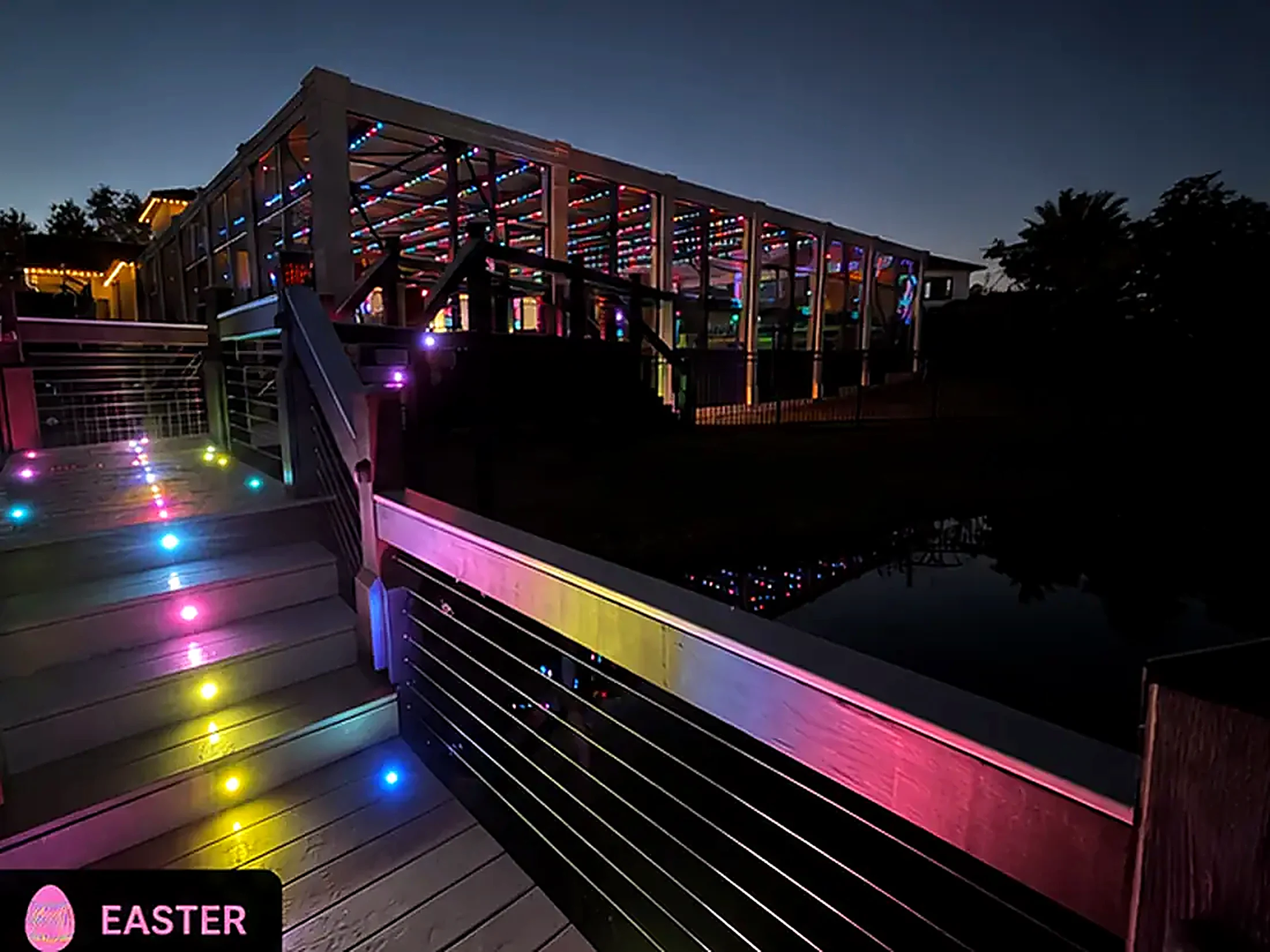 Deck and dock lighting set for Easter