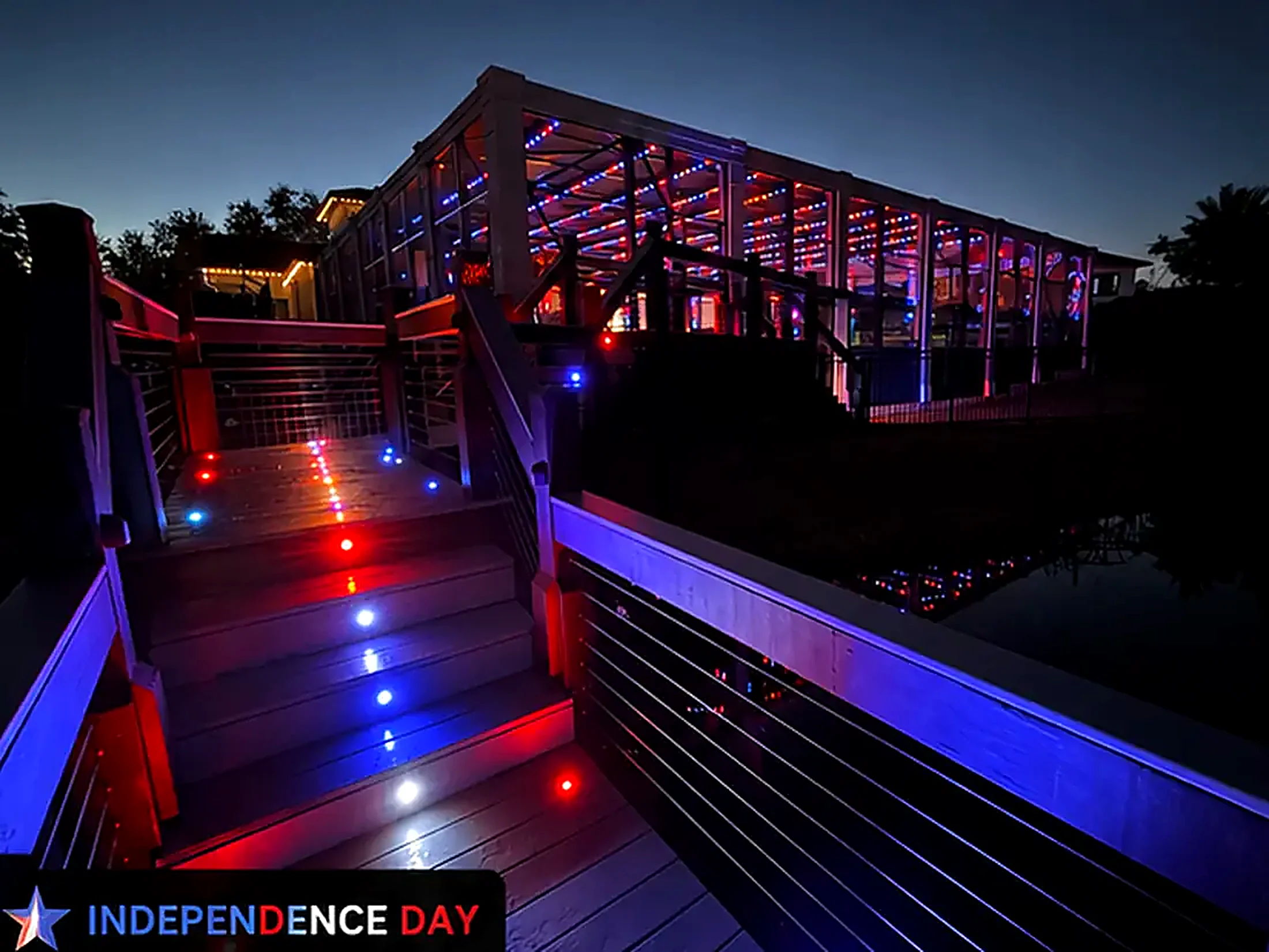 Deck and dock lighting set for Independence Day