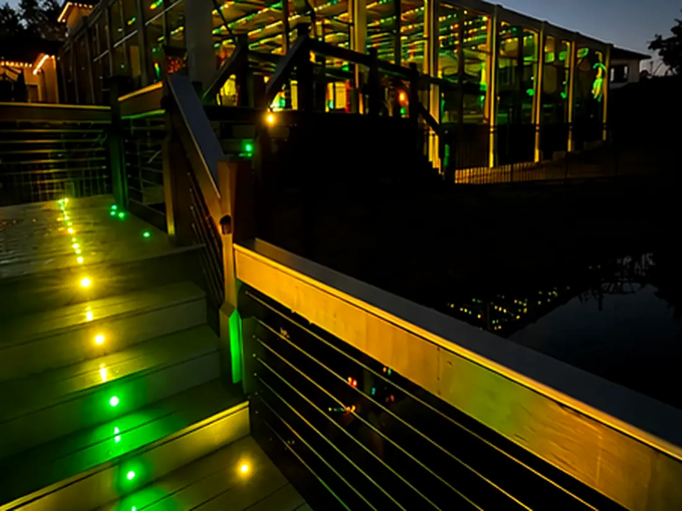 Deck and dock lighting set for St. Patrick's Day