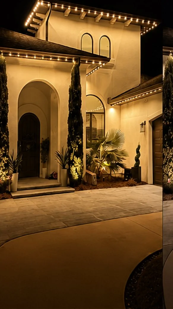The same home lit at 3000K &mdash; soft white