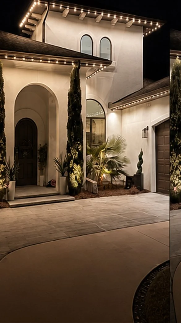The same home lit at 3500K &mdash; neutral white