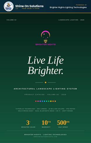 Shine On Solutions landscape lighting catalog, page 1 of 8