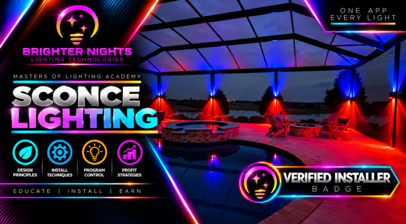 Brighter Nights Verified Installer badge for Sconce lighting