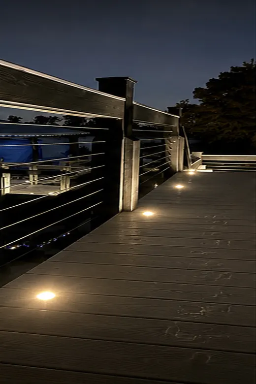 Deck lighting at 3500 Kelvin, neutral white